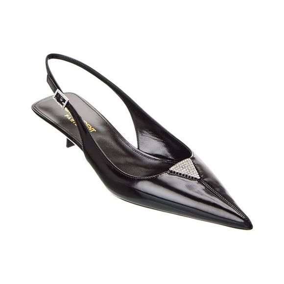 Saint Laurent Cherish 30 Leather Slingback Pump, Black - Picture 1 of 5